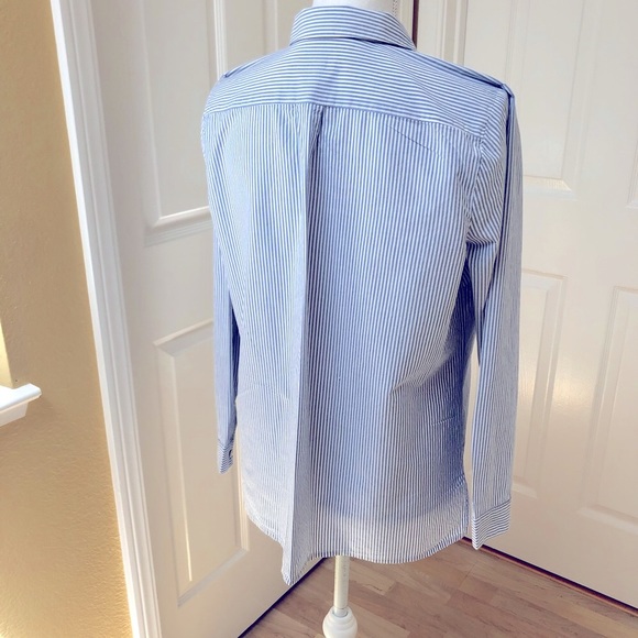 NWOT - J Jill  Striped & Embroidered Blouse - Picture 4 of 8